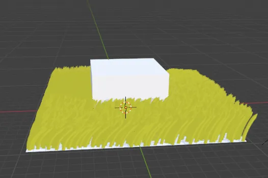 Grass created using Blender's Geometry Nodes