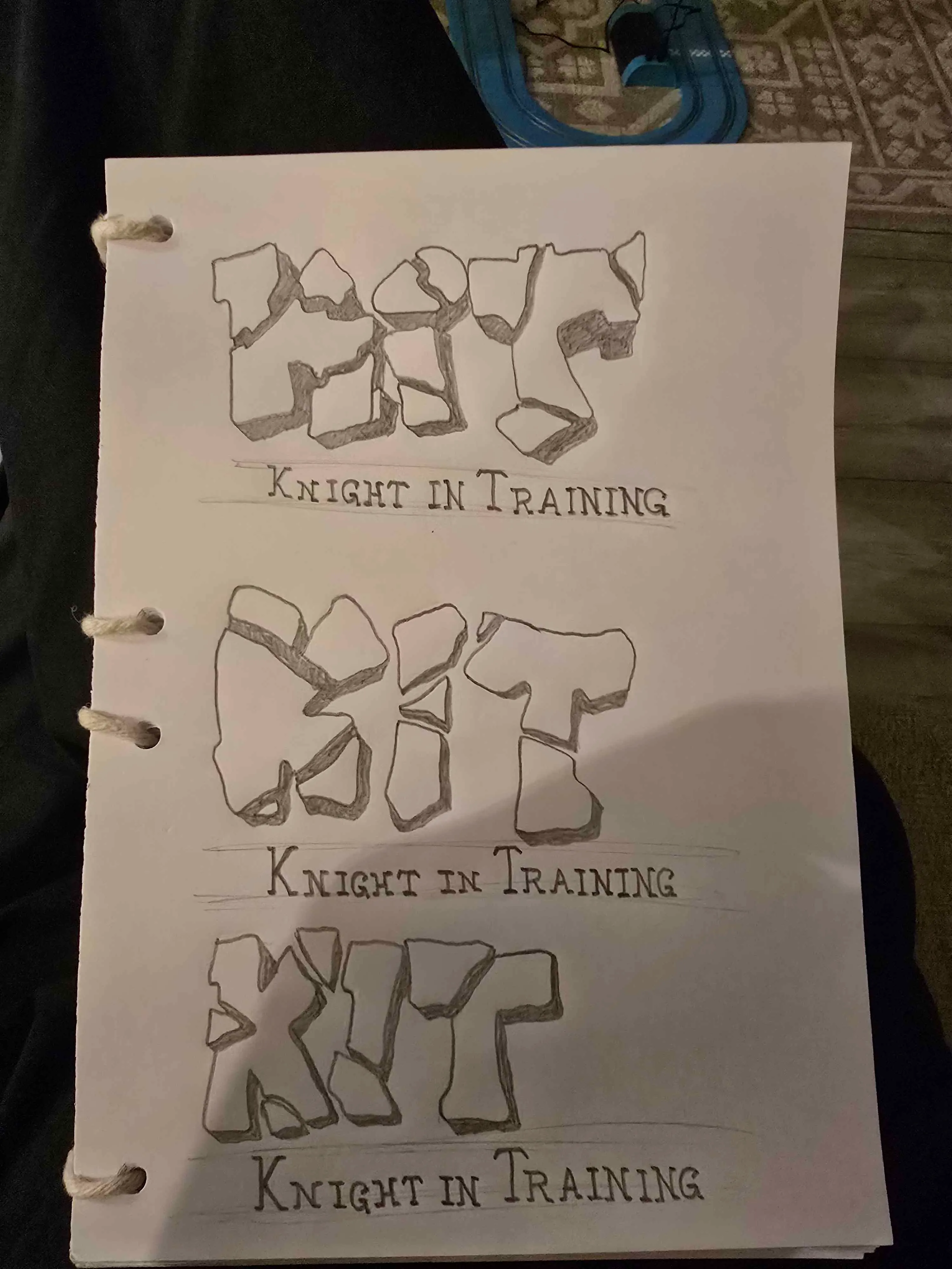 Various sketches and explorations for the KIT game logo